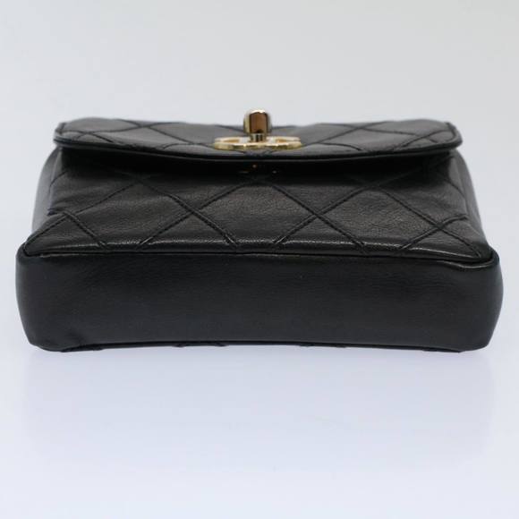 CHANEL Bicolole Chain Waist bag Lamb Skin Black CC Auth ar10853B - Picture 6 of 16